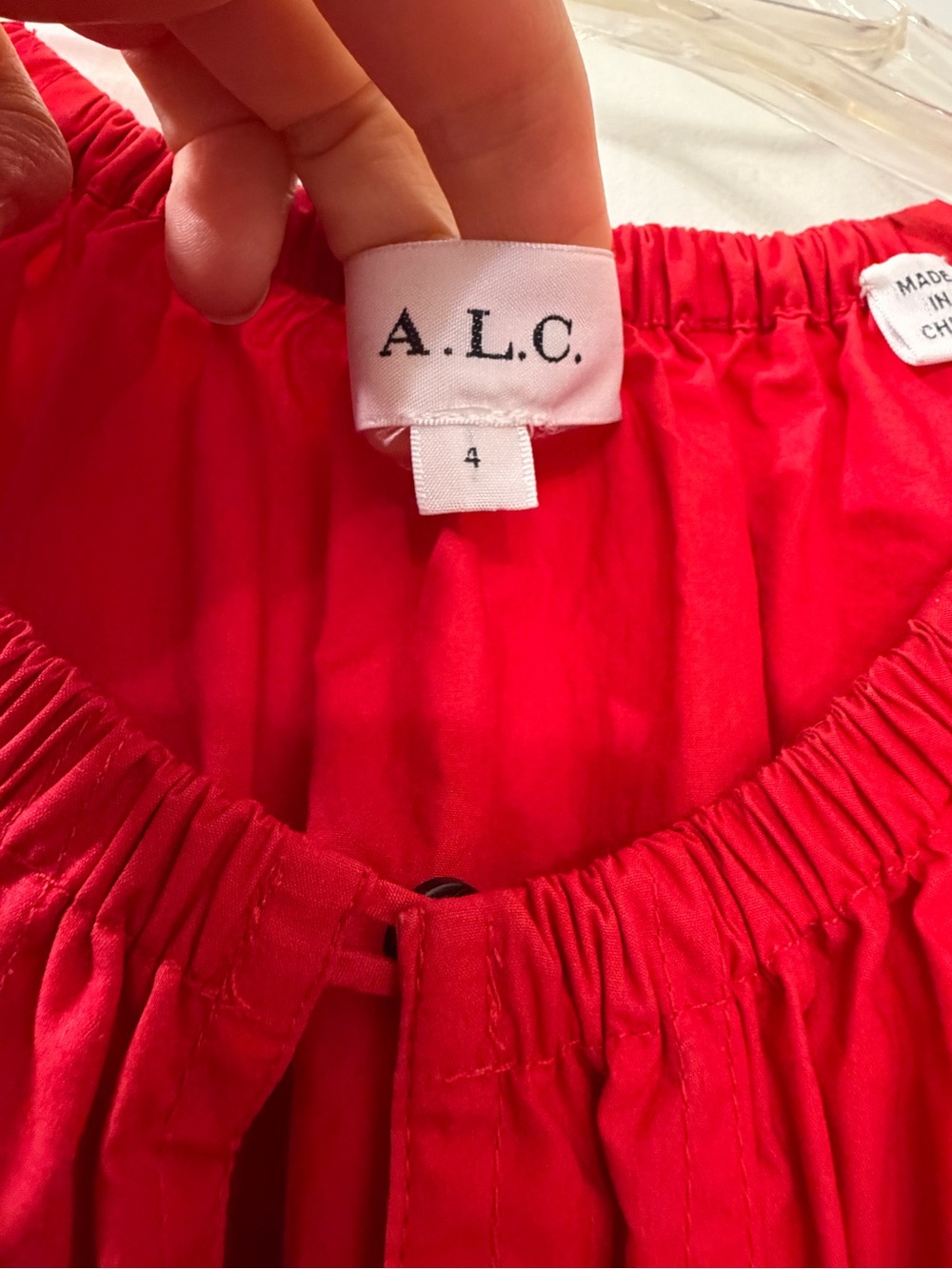 A.L.C. Red Keyhole Ruffle Sleeve Mini Dress - Picture 7 of 7